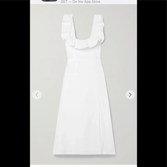 ☀️REFORMATION Amethyst linen midi dress with slit & ruffles - Picture 4 of 14